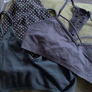 Set of 3 bralettes, Brandy Melville. Fits Size S